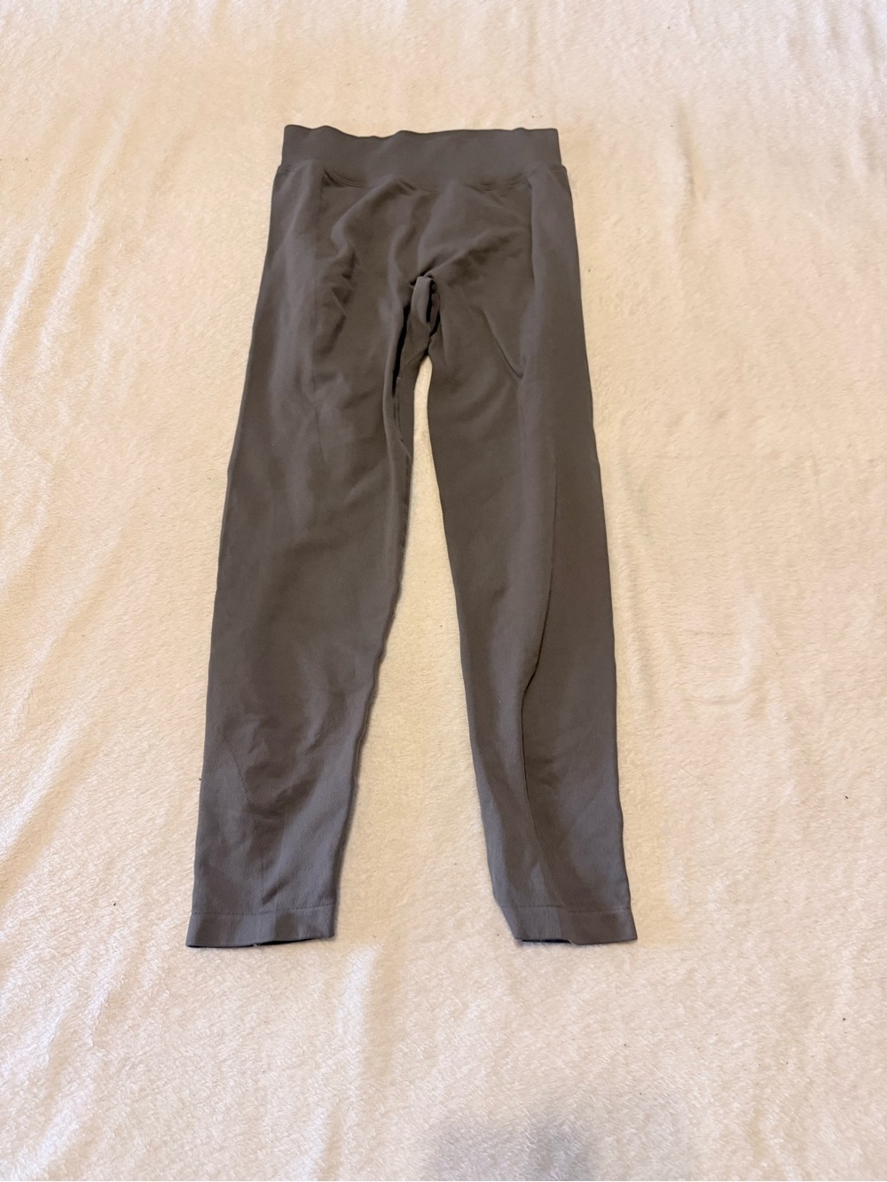 Women's Gray Stretch Leggings with High Waist